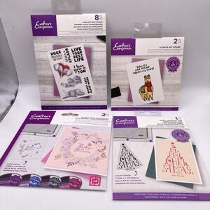 Crafters Companion Stamps Lot Of 4 Christmas Butterfly Birthday